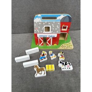 Melissa And Doug Mickey Mouse Clubhouse On‎ The Farm Wooden Barn 9-Piece Set